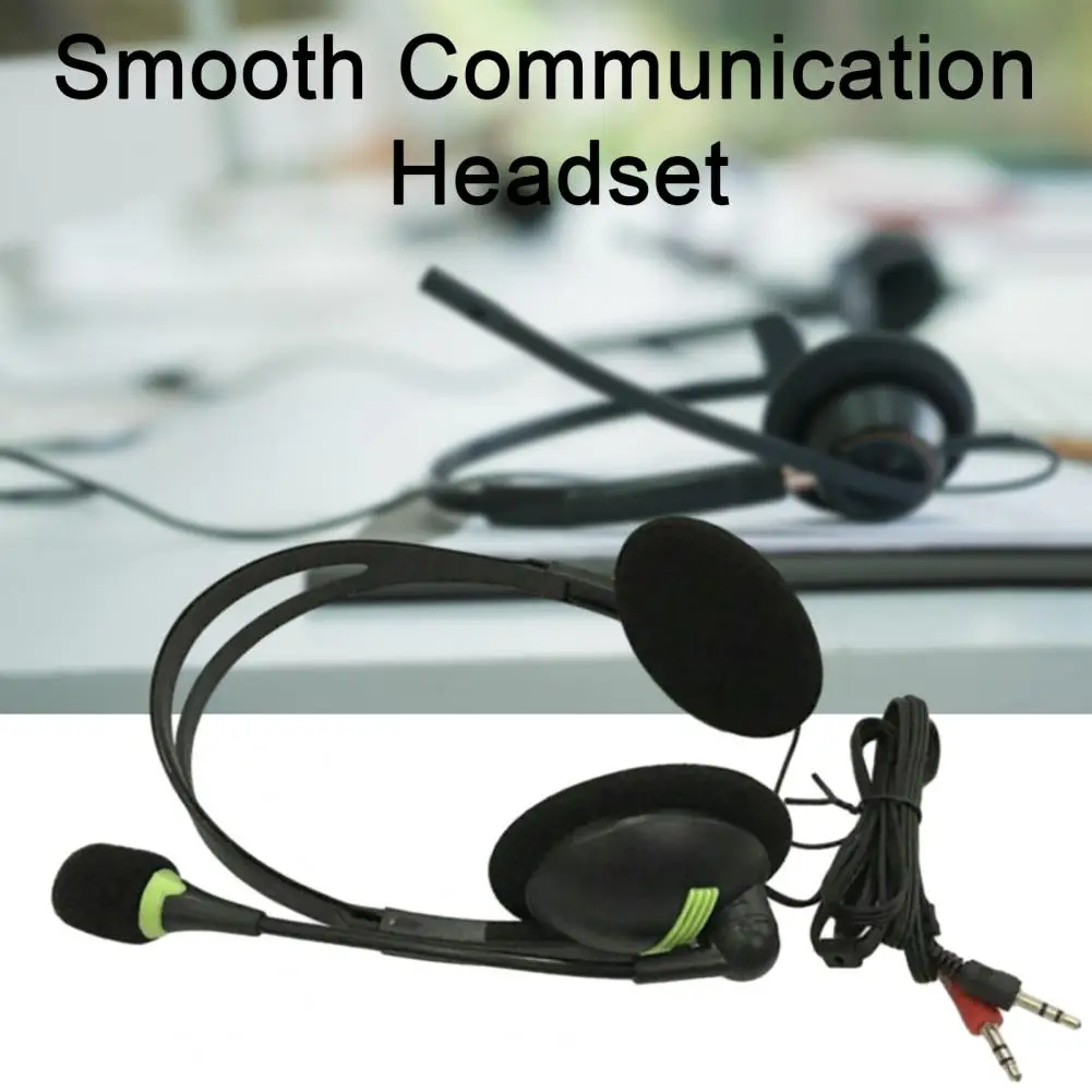 Ergonomic Design Headset Premium Dual Socket 3.5mm Wired Headsets with Hd-compatible Microphone for Pc/laptop/computer for Call