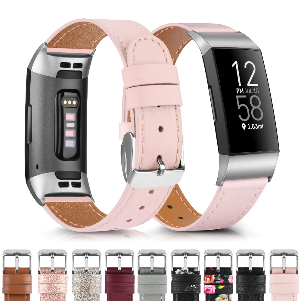 Genuine Leather Band For Fitbit Charge 2/Charge 3/Charge 4 5/Charge 3 SE Strap Bracelet Watchband For Fitbit Charge 5 3 SE Band