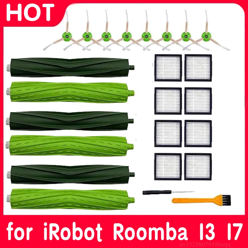Hepa Filter Brush Roll for iRobot Roomba I7 E5 E6 I3 Series Robot Vacuum Cleaner Accessories Hepa Filter Side Brush Mop Cloths