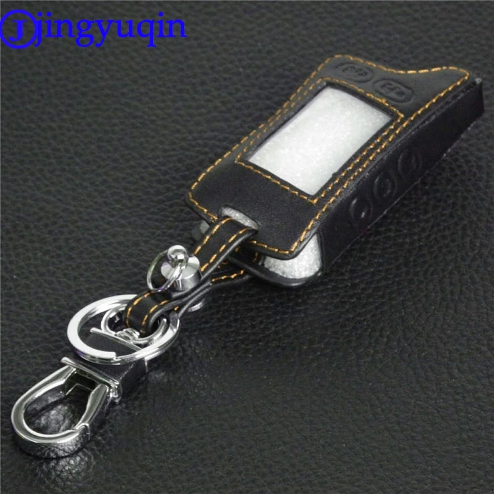 jingyuqin 5ps 5 Buttons New Two Way Car Alarm leather Case Cover keyChain For Tomahawk TZ9010 TZ9030 TW9030 TW9010 TW LCD Remote