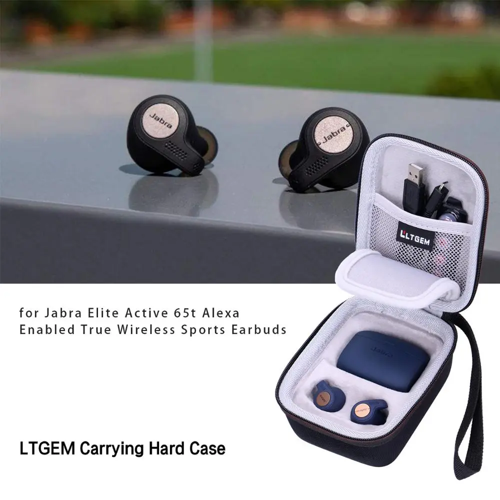 LTGEM EVA Carrying Hard Case for Jabra Elite Active 65t Alexa Enabled True Wireless Sports Earbuds