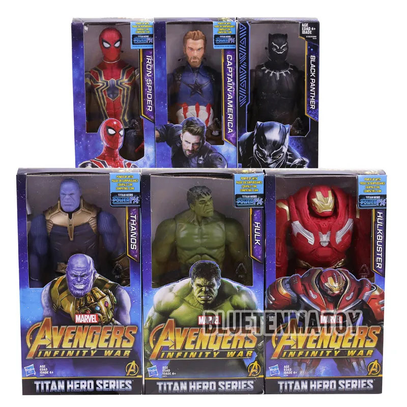 Marvel Titan Hero Avengers Infinity War Thanos Iron Spider Captain America Black Panther Hulk Hulkbuster Action Figure Toy