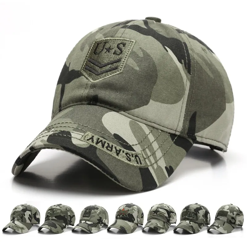 Military hats Women's sports hat Outdoor men casual cotton camouflage baseball cap Trucker hats Hiking fishing tactic cap