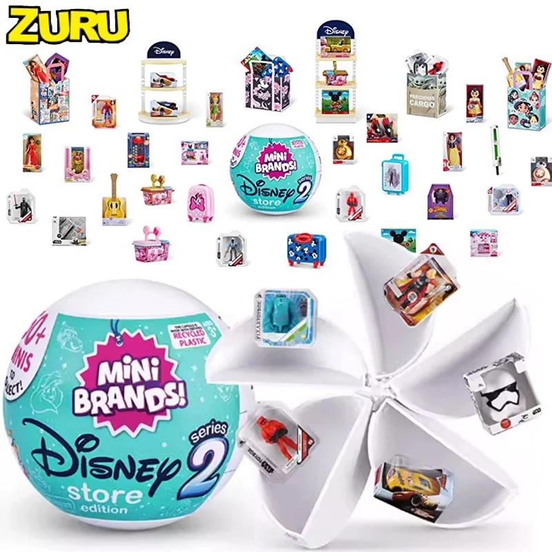 Mini Brands 5 Surprise Blind Ball Disney Series Cartoon Figure Capsule Toy Collection Birthday Gifts for Children