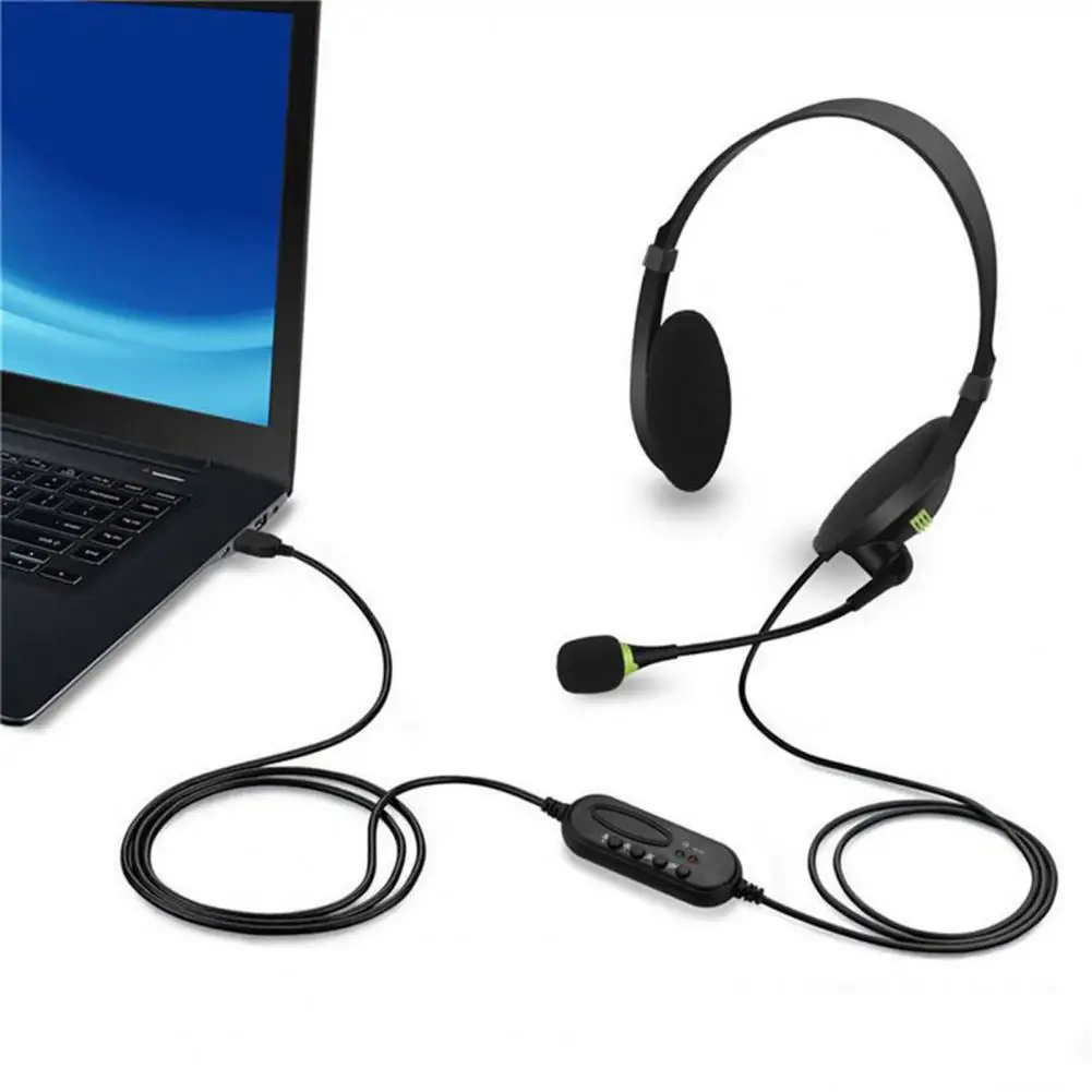 Noise-canceling Headset with Microphone Premium Dual Socket 3.5mm Wired Headsets with for Pc/laptop/computer for Call
