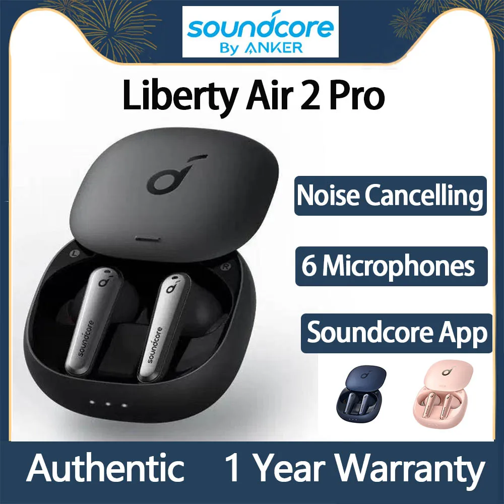 Original Soundcore Liberty Air 2 Pro Wireless Bluetooth Earbuds TWS Touch Control True ANC Active Noice Cancelling Earphone Mic