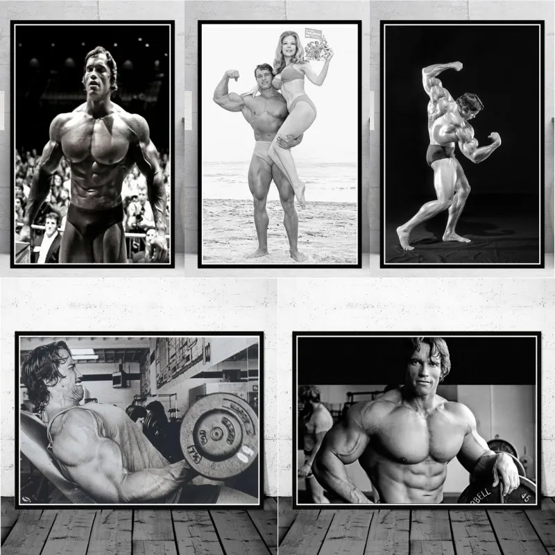 P18style Choose Poster Prints Canvas Painting Arnold Schwarzenegger Bodybuilding Fitness GYM Workout Wall Art Pictures Decor