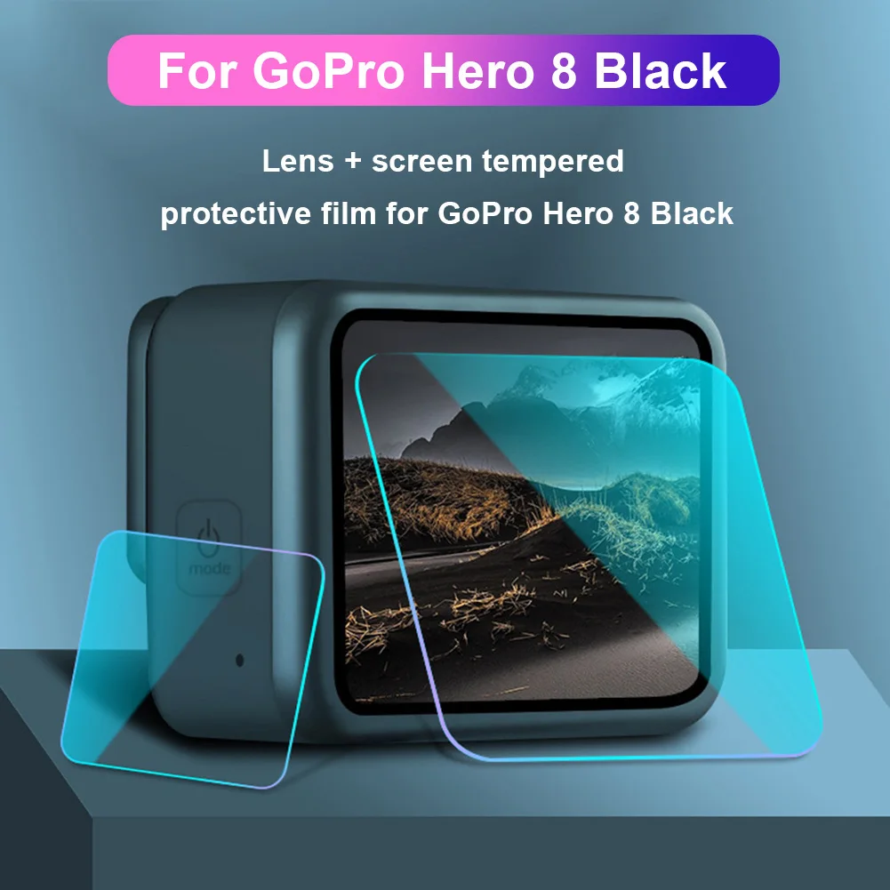 Protective Glass Film For GoPro Hero 8 Black Screen Protector Tempered Glass Lens Protection for Go Pro Hero8 Gopro8 Accessories