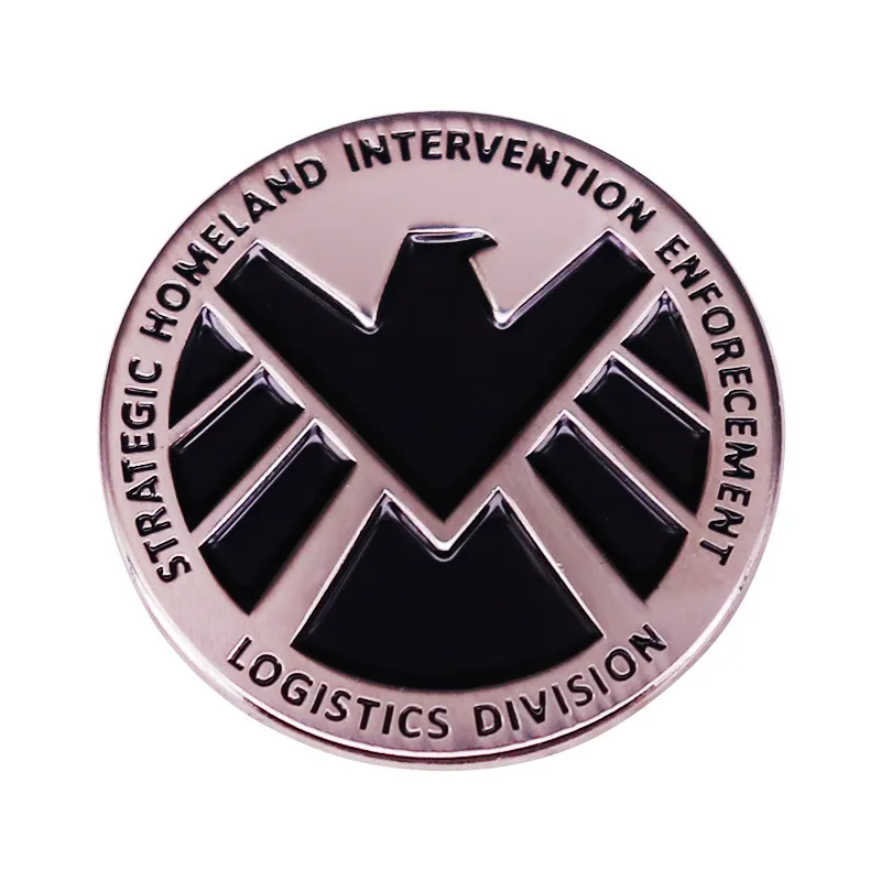 S-Marvel Aveng Agents Shield Pin Strategic Homeland Intervention Enforcement Logistics Division Brooch S.H.I.E.L.D Eagle Badges