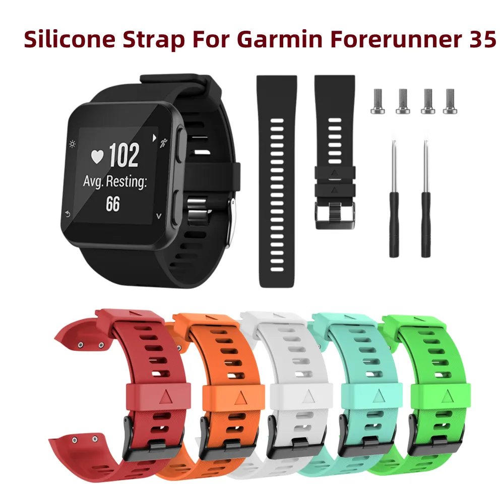 Silicone Wristband Strap For Garmin Forerunner 35 Sports Replacement Smart Watch Band Bracelet Fashion Wearable Accessories