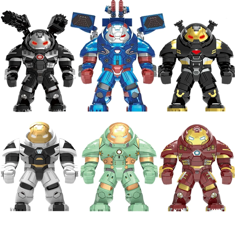 Superhero Iron Man Building Blocks Bricks Mini Action Figures Marvel Avengers War Machine Hulkbuster Doll Assembly Toys Kid Gift