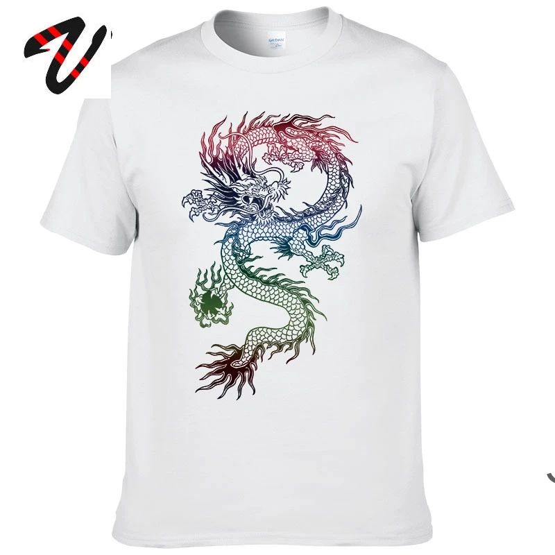Tattoo Dragon Printing T-shirt Chinese Dragon Graphic Streetwear 2019 New Listing Fashion Casual Loose Tee Shirt Male