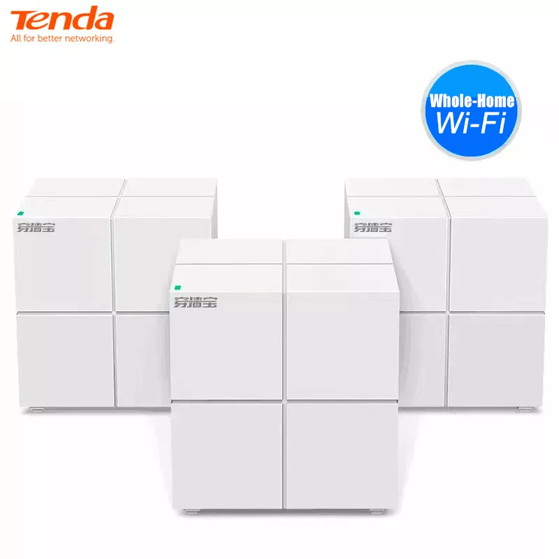 Tenda MW6 Mesh Wireless Gigabit Router 11AC Dual-Band 2.4G/5.0GHz Whole Home Wifi Coverage System Long Range Bridge Repeater