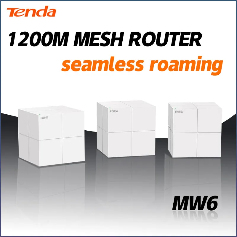 Tenda MW6 Whole Home Mesh Wireless WiFi System with 11AC 2.4G/5.0GHz WiFi Wireless Router and Repeater, APP Remote Manage