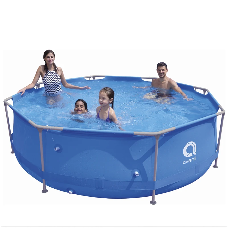 Top Quality Jilong Avenli 17800 Sirocco Blue Round Steel Frame Pools Family Size Swimming Pools 420Cm X 84Cm