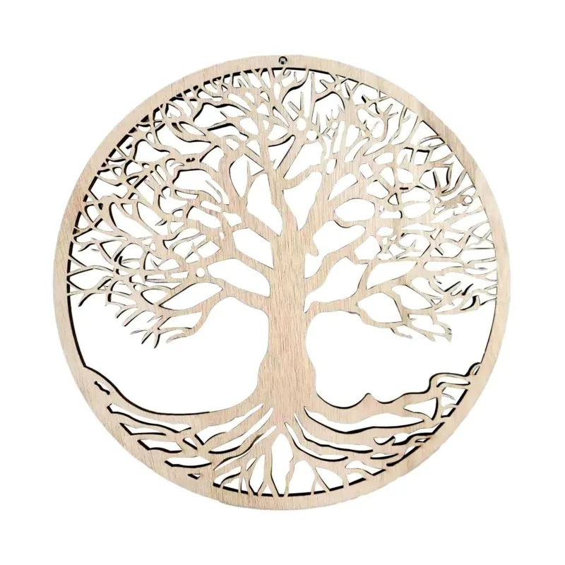 Tree of Life Wooden Wall Art Decor Hanging Wood Crafts Hollow Ornament for Home Bedroom Living Room Decoration