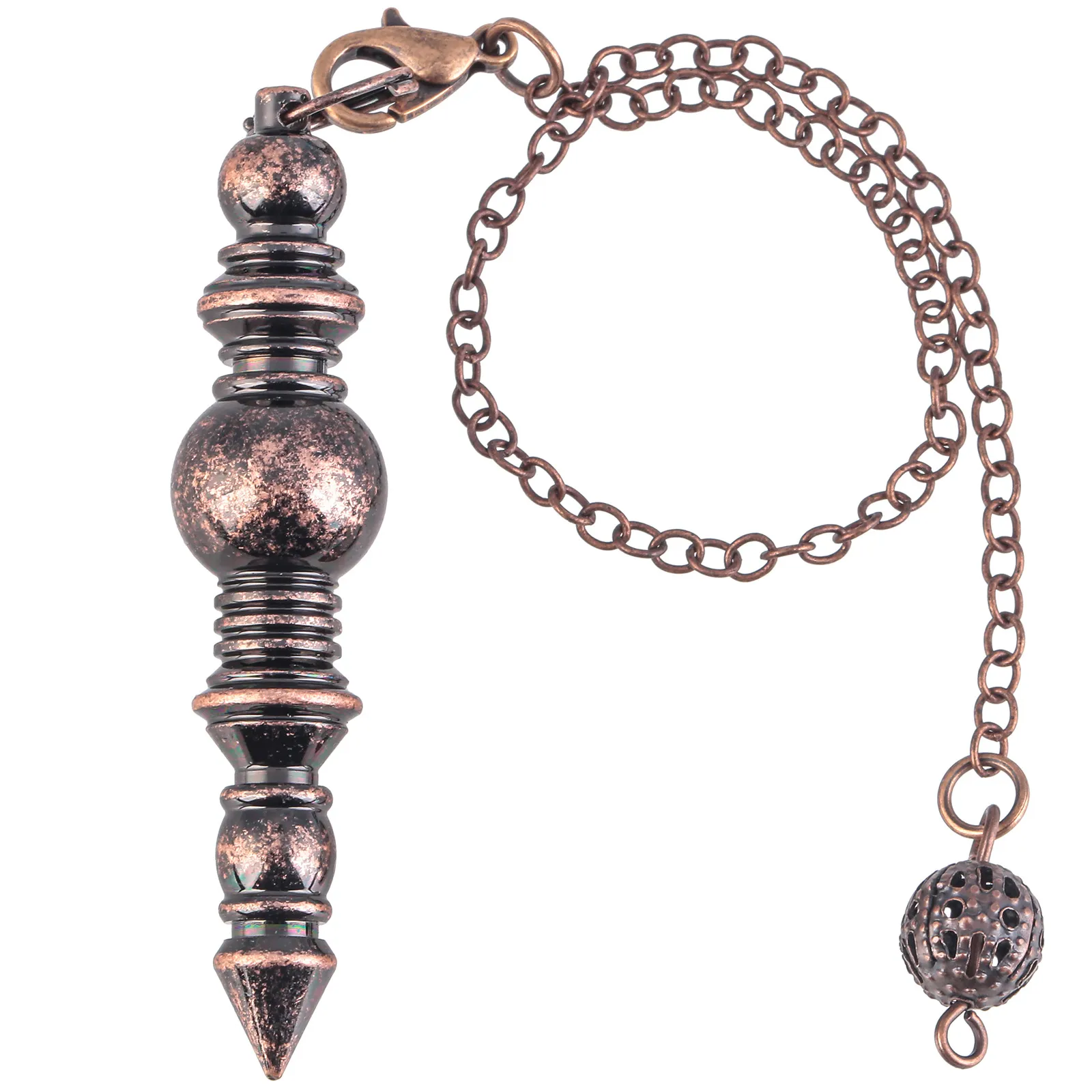 Wicca Copper Metal Pendulum Pendant for Dowsing Divination Answers Questions Meditation Yoga Balancing Spiritual Pendulos X165