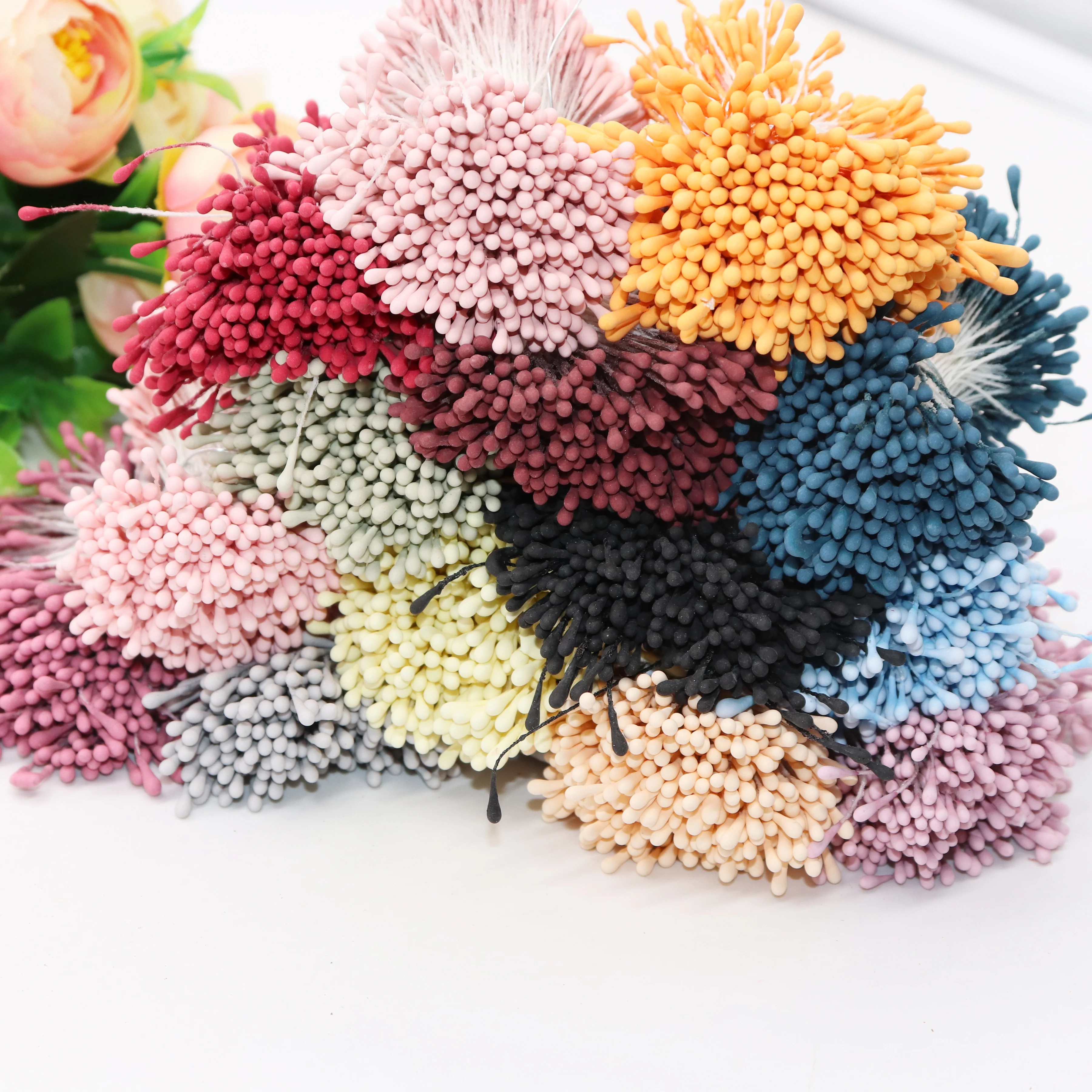 400pcs 1.5mm Mini Stamen Handmade Artificial Flowers For Wedding Party Home Decoration DIY Christmas Scrapbook Accessories