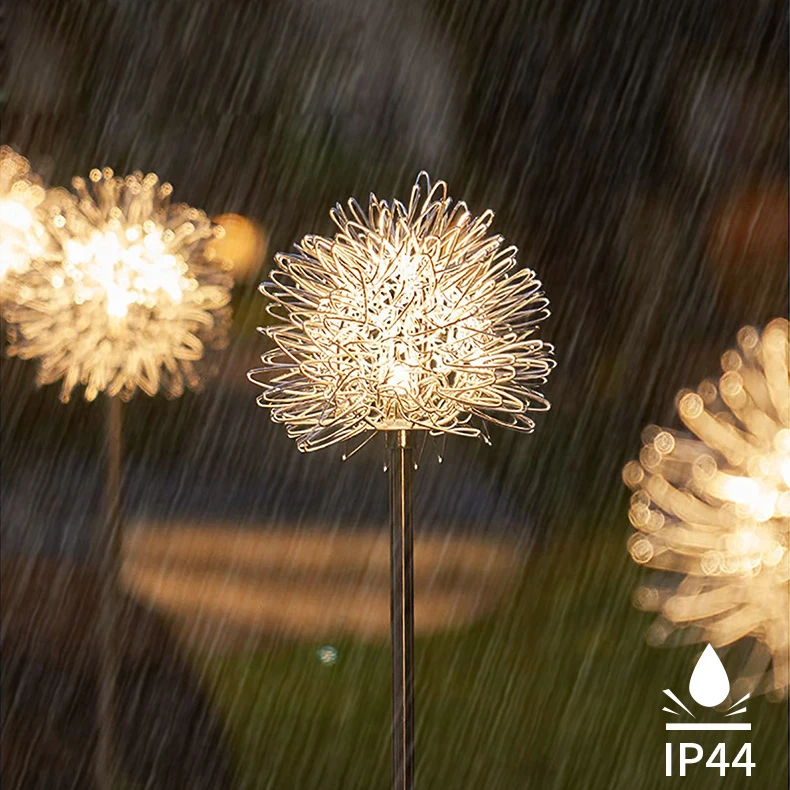 4/2pcs LED Solar Light Dandelion Flower Ball Outdoor Waterproof Garden Street Lawn Stakes Fairy Lamps String Yard Art Decoration