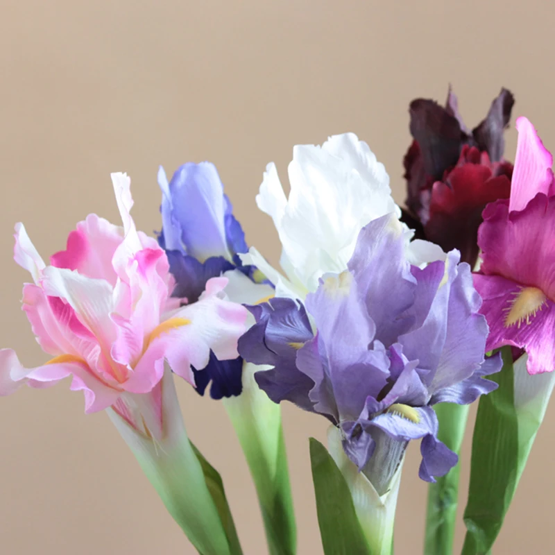 Artificial Iris Flower Branch Spring Wedding Decor Home Table Decoration Flores Silk Fake Flower Party Supplies