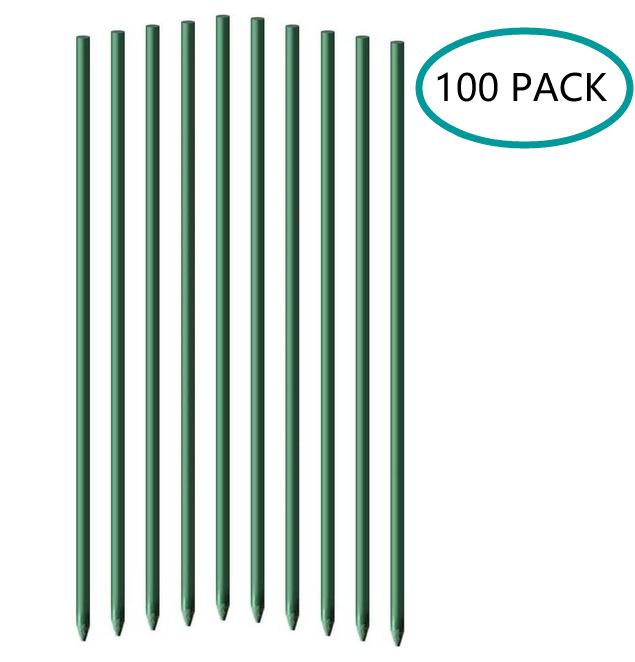 EcoStake 100PACK Fiberglass Garden Stake 5/16''Dia Plant Support Pole Fence Post
