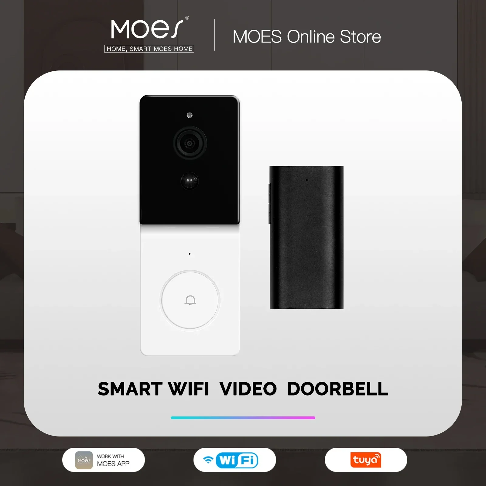 MOES Tuya Smart WiFi Video Doorbell Camera with 2-Way Audio Intercom, Night Vision & Wireless Door product Home Security