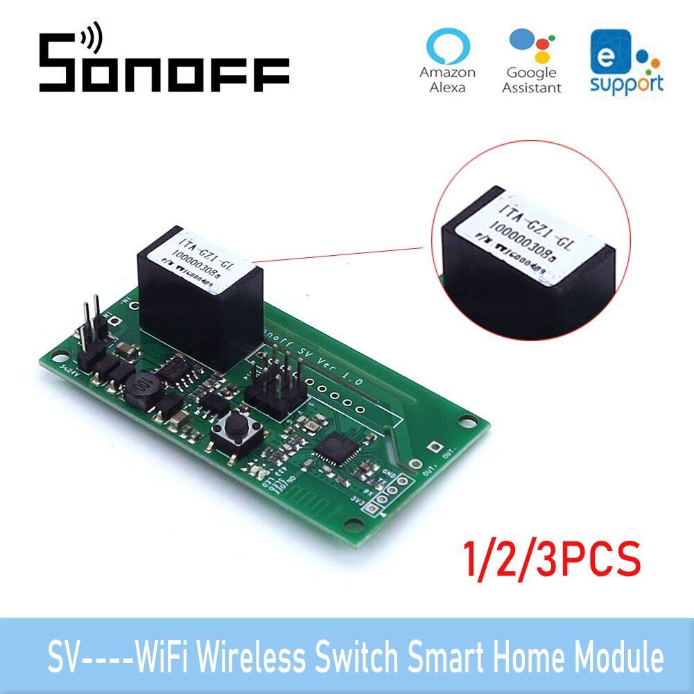 SONOFF SV DC 5-24V Smart WiFi Wireless Switch Module Works with Amazon Alexa