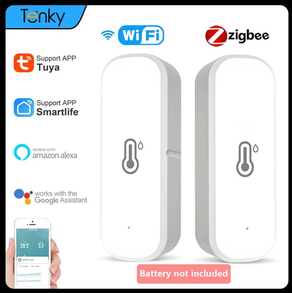 Tuya Wifi/Zigbee Smart Temperature And Humidity Sensor Smart Home Assistant Security Production Work With Alexa Google Home