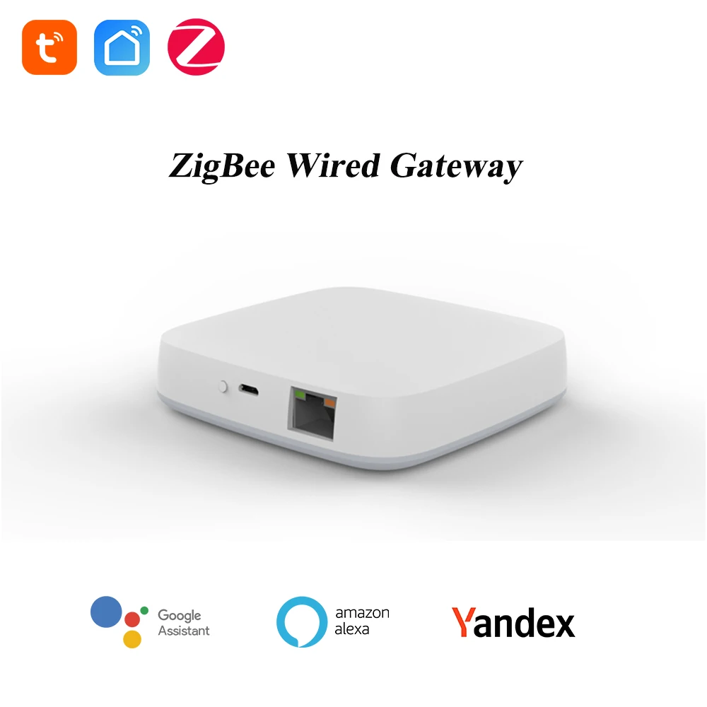 Zigbee Wired Gateway Hub Bridge for Home Automation Voice Control via Alexa/Google Home, Work with All Tuya ZigBee Smart Product