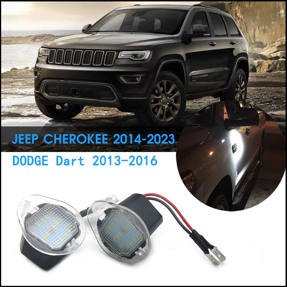 Fit For Dodge Dart 2013-2016 Jeep Cherokee 2014-2023 2Pcs Car Led Under Side Rearview Mirror Puddle Light