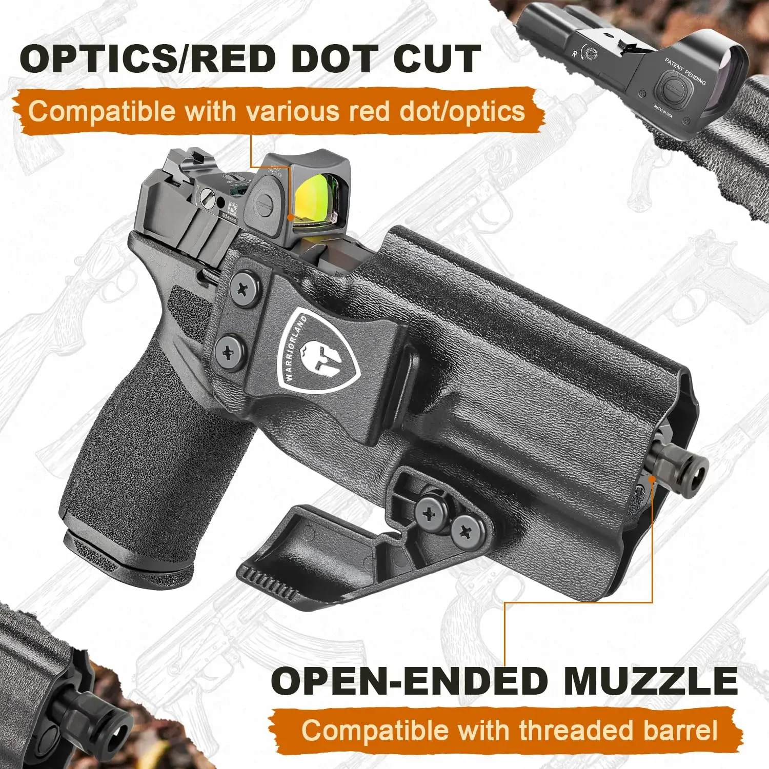 Only For Springfield Armory Echelon Pistol,IWB Kydex Holster W/Claw Optics Cut,Inside Waistband Concealed,Red Dot,Right Hand