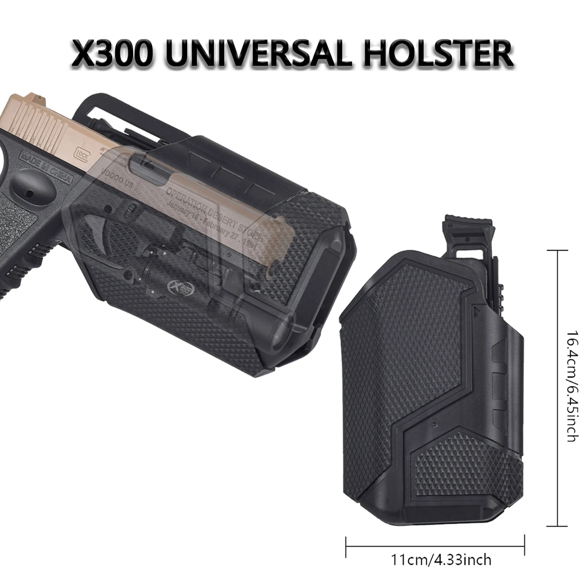 Tactical Shoot Quick Release QLS Component For Multi-Sizes Universal Belt Holsters With X300 Undermount Flashlight Torch Holster